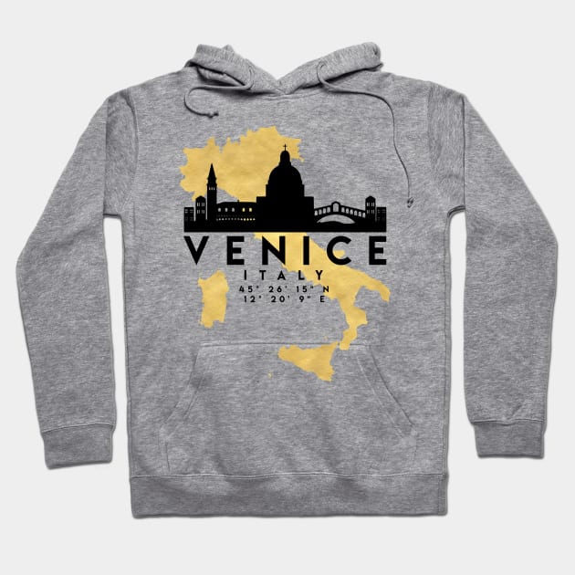 Venice Italy Skyline Map Art Hoodie by deificusArt